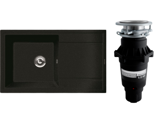 Комплект Мойка Florentina Липси 860 антрацит + Измельчитель Bone Crusher BC 810-SL Slim Line