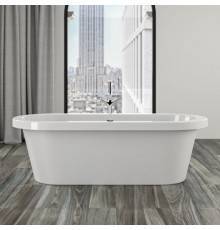 KNIEF Loft IV Ванна отдельност. 180х85х70см, c акрил.плинтусомсо сливом 0100-091-04 хром , цвет: белый  . 0100-091-04,  0100-067-06