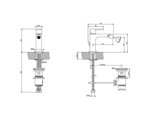Gessi Emporio Via manzoni Смеситель для биде, на 1 отв, с донным клапаном, цвет: хром. 38607#031 Gessi Emporio Via manzoni Смеситель для биде, на 1 отв, с донным клапаном, цвет: хром. 38607#031