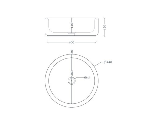 Artceram Wonder 60 Раковина накладная 44см., без отв., покрытие saniglaze, цвет: белый. WNL002 01 34