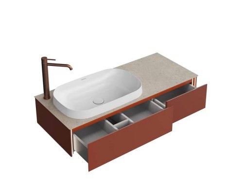 Kerama Marazzi Magica Тумба подвесная, 115.4х48.5х22см., 2 ящика, цвет: венецианский красный матовый. MA.120.2\VR.M