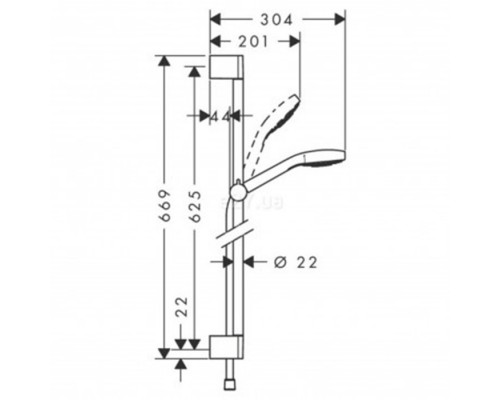 Hansgrohe Croma Select S Var Unica душевой набор 0,65, цвет: хром. 26562400 Hansgrohe Croma Select S Var Unica душевой набор 0,65, цвет: хром. 26562400