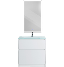 Мебель для ванной комнаты BelBagno Kraft 80 напольная, bianco opaco, раковина BB810/465-LV-VTR-BO