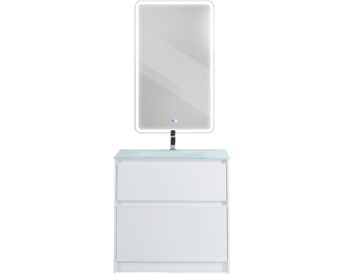 Мебель для ванной комнаты BelBagno Kraft 80 напольная, bianco opaco, раковина BB810/465-LV-VTR-BO