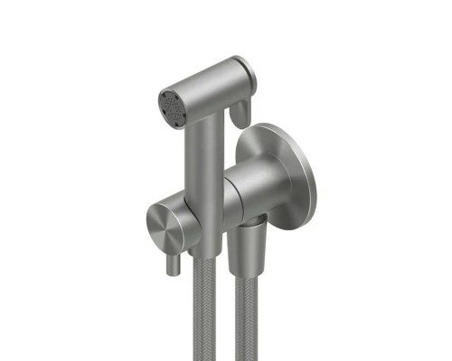 QuadroDesign Source Гигиенический душ, настенный, с запорным вентилем, цвет: brushed stainless steel. ID026AS