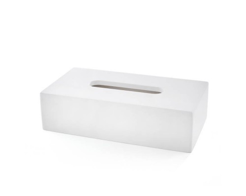 3SC Mood White Контейнер для бумажных салфеток, 24х7х13 см, прямоугольный, настольный, композит Solid Surface, цвет: белый матовый. MW70A