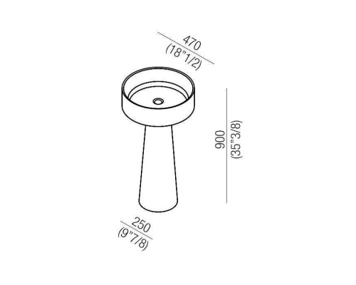 Agape Bjhon Раковина 47х47х90 см, без отв., мрамор Marquina, цвет: черный. ACER1081MNM *0 Agape Bjhon Раковина 47х47х90 см, без отв., мрамор Marquina, цвет: черный. ACER1081MNM *0