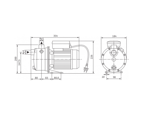 Поверхностный насос Wilo WJ-203-X-EM (4081222) Поверхностный насос Wilo WJ-203-X-EM (4081222)