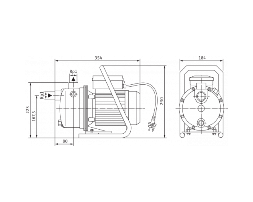 Поверхностный насос Wilo WJ-202-EM (4081224) Поверхностный насос Wilo WJ-202-EM (4081224)