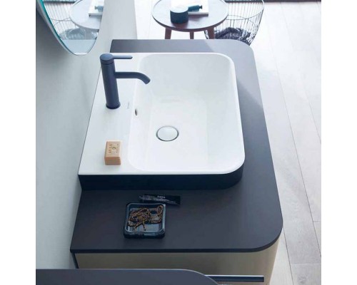 Duravit Happy D.2 Plus Раковина 60х46 см, 1 отв., с переливом, цвет: Anthracite matt/белый. 2360606100