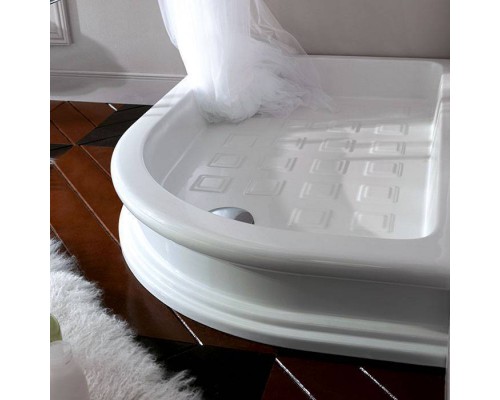 Kerasan Retro поддон угловой полукруглый 90х90см, R55, диаметр слива 9см, цвет: белый. K 7817AA,  133901