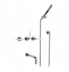 Nicolazzi Mac Kinley 05 Смеситель для ванны с 2мя ручками, встроенный, вкл. внутр часть + комплект руч. душа, цвет: хром. 2203CR29