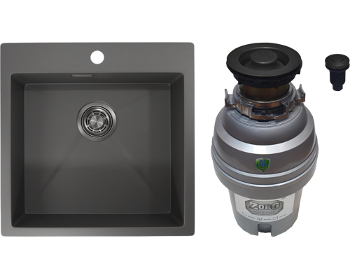 Комплект Мойка Granula 5151, графит матовый + Измельчитель Zorg ZR-75 D GRAFIT