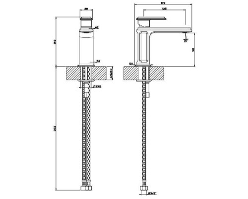 Gessi Eleganza Смеситель для раковины на 1 отверстие, без донного клапана, цвет: черный металлик. 46002#706