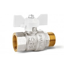Кран шаровой латунный LD Pride 47.15.B-Н.Б 1/2  (Бабочка) белая. LD47