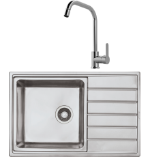 Комплект Мойка Seaman Eco Roma SMR-7850A без отверстий + Смеситель MEGA City MG- ZRV104 хром