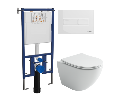 Комплект Унитаз подвесной Ceramicanova Metropol CN4002T + Инсталляция DIWO 4501 + Кнопка 7320 белая