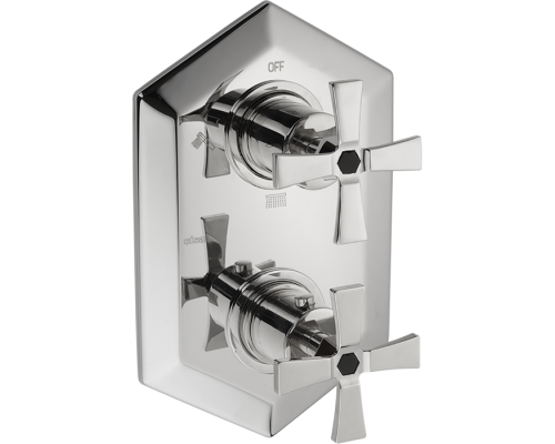 Cisal Cherie Встраиваемый термостатический смеситель с переключателем на 3 положения, цвет хром/черный матовый. CX0192006T,  ZA01920004