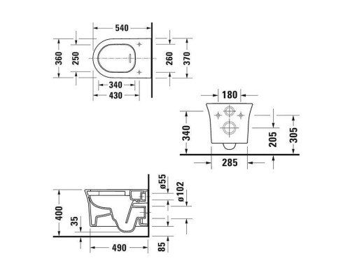 Duravit White Tulip Унитаз подвесной 37х54 см, безободковый, HygieneGlaze, цвет: белый. 2576092000 Duravit White Tulip Унитаз подвесной 37х54 см, безободковый, HygieneGlaze, цвет: белый. 2576092000