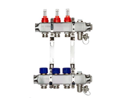 Комплект коллекторов Ридан SSM-3RF set с расходомерами и кронштейнами, 3 контура 088U0953R