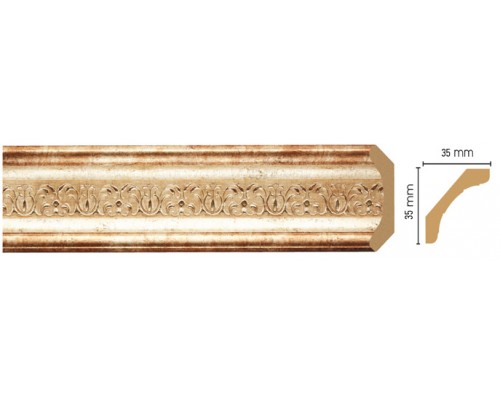 Плинтус потолочный DECOMASTER 167S-127 (35*35*2400мм)