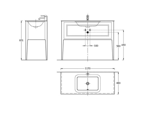 Kerama Marazzi Plaza Classic Тумба напольная 120см, 1 ящик, цвет: орех матовый. PL.CN.120.1\NUT.M