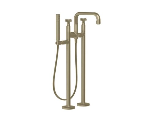 Gessi Inciso Смеситель для ванны, напольный, с ручным душем, цвет: Brushed Brass PVD. 58129#727