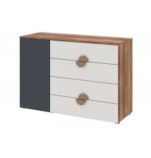 Комод Stolline Тризиль СТЛ.476.05 зеленый камень, белый, дуб барокко янтарный