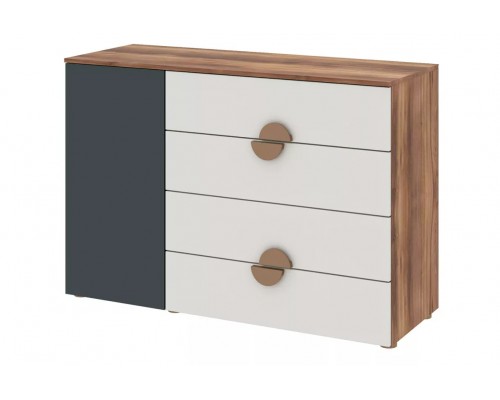 Комод Stolline Тризиль СТЛ.476.05 зеленый камень, белый, дуб барокко янтарный