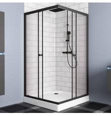 Душевой уголок Bauedge Stil Hit Black 100x100, с поддоном, профиль черный