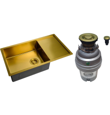 Комплект Мойка Zorg Light + Измельчитель ZR-75 D BRONZE