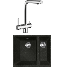 Комплект Мойка Lava U2 basalt + Смеситель SG14 CR chrome