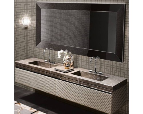 VITAGE milldue edition FOUR SEASONS Комплект мебели с базой, интегрированными раковинами PLANS, зеркалом YORK, 216см, подвесной, Цвет: мрамор bronzo amani-B58/ экокожа visione-223/ черный хром. 4356.216.B58.3.2, 9502, F114.223.96, 8251.96 VITAGE milldue edition FOUR SEASONS Комплект мебели с базой, интегрированными раковинами PLANS, зеркалом YORK, 216см, подвесной, Цвет: мрамор bronzo amani-B58/ экокожа visione-223/ черный хром. 4356.216.B58.3.2, 9502, F114.223.96, 8251.96