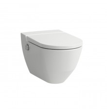 Laufen Cleanet Navia Унитаз-биде подвесной 58х37х38см, безободковый в комплекте с сиденьем, микролифт, цвет: белый матовый. 8.2060.1.757.000.1