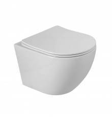 Унитаз подвесной BelBagno Sfera-Tor BB046CH-TOR/SC безободковый, с микролифтом, смыв торнадо, белый глянцевый