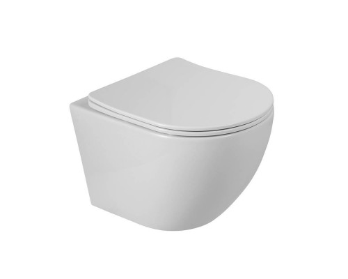 Унитаз подвесной BelBagno Sfera-Tor BB046CH-TOR/SC безободковый, с микролифтом, смыв торнадо, белый глянцевый