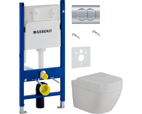 Комплект Унитаз подвесной Grohe Euro Ceramic 39206000 компактный + Крышка 39330001 с микролифтом + Инсталляция Geberit Duofix Delta 458.149.21.1 с кнопкой смыва, хром + Шумоизоляция 156.050.00.1 Комплект Унитаз подвесной Grohe Euro Ceramic 39206000 компактный + Крышка 39330001 с микролифтом + Инсталляция Geberit Duofix Delta 458.149.21.1 с кнопкой смыва, хром + Шумоизоляция 156.050.00.1