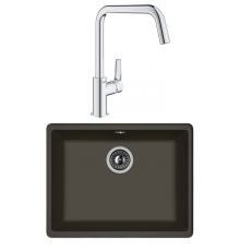 Комплект Мойка Florentina Вега 500 антрацит + Смеситель Grohe Eurosmart 30567000