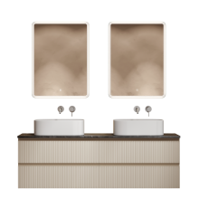 Мебель для ванной комнаты Sancos Snob T 160, beige soft, столешница черный мрамор TT160A1, раковина CN6052