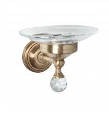 TW Crystal 106, подвесная мыльница, стеклянная, цвет: бронза с кристаллом (swarovski). TWCR106br-sw