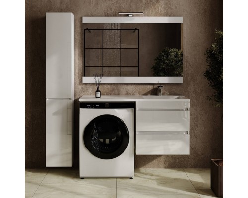 Мебель для ванной комнаты Style Line Даллас Леон 120 R Люкс Plus подвесная, белая, для стиральной машины