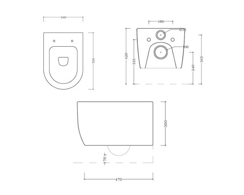 Artceram A16 Унитаз подвесной 36x52см, безободковый, saniglaze, the.reel, цвет: brown tortora. ASV006 40 00
