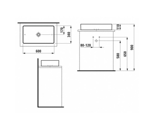 Laufen Living Sqaure Раковина 60x34x11 см, без отв., без перелива, цвет: белый. 8.1143.4.000.112.1 Laufen Living Sqaure Раковина 60x34x11 см, без отв., без перелива, цвет: белый. 8.1143.4.000.112.1