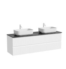 Тумба с раковиной Sancos Snob R 160, bianco, столешница черный мрамор TT160A1X, раковина CN5043