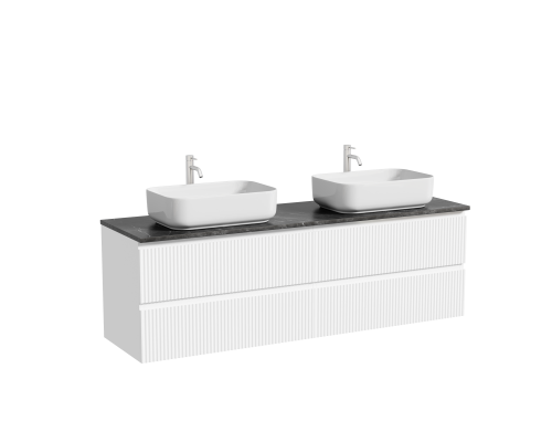 Тумба с раковиной Sancos Snob R 160, bianco, столешница черный мрамор TT160A1X, раковина CN5043