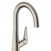 Hansgrohe Talis M51 Смеситель для кухни, на 1 отв однорычажный, поворотный излив 174мм, 1jet, h215мм, цвет: нержавейка. 72814800