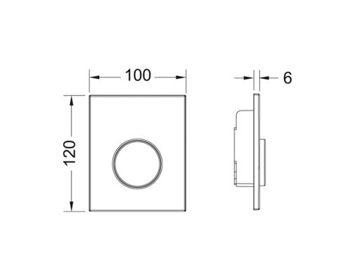 TECEloop Urinal Панель смыва, клавиша хром глянцевый. 9242626 TECEloop Urinal Панель смыва, клавиша хром глянцевый. 9242626