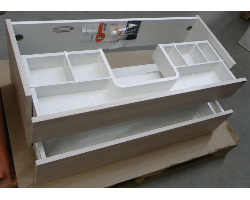 SaleAQBer.01.10/A Бергамо Тумба под умывальник подвесная, 1000х510х505 мм, 2 ящика, Акация SaleBer.01.10/A_1196