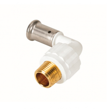 Угольник 90° НР, ПВДФ пресс (белый), 16x1/2 HENCO 5PKW-1604