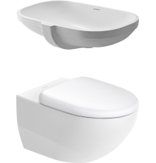 Комплект Унитаз подвесной Duravit Architec 45720900A1 + Раковина D-code 0338490000 встраиваемая